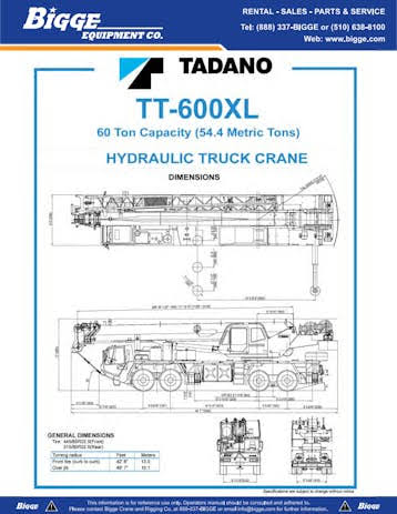 Tadano TT-600XL Truck Crane