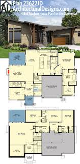 Plan 23622jd 4 Bed Modern House Plan For The Sloping Lot Basement House Plans Architectural Design House Plans Modern House Floor Plans Electrical plans are very customer specific and are not included in the standard plan set.