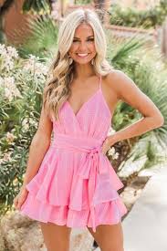 Light Pink Suit Set Shop In 2020 Hot Pink Romper Casual Dresses For Women Rompers Women