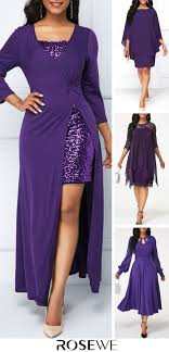 Sequin Embellished Purple Mini Dress And Maxi Dress Rosewe Dress Fall Dress Womens Dress Cute Dress Purple Mini Dresses Purple Dress Summer Dress Outfits