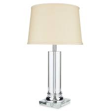 Modern nightstands and bedside tables allow you to expand your decor and offer simple storage. Modern Table Lamp Suitable For Side End Coffee Tables And Nightstands Round Column Lamp Provides Soft Lighting Glass Crystal Base Beige Shade And Chrome Accents Combine To Create Elegant Feel Buy Online
