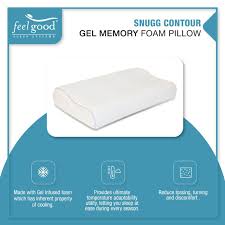 Snugg Contour Gel Infused Memory Foam Pillow In 2020 Memory Foam Pillow Gel Memory Foam Contour Pillow