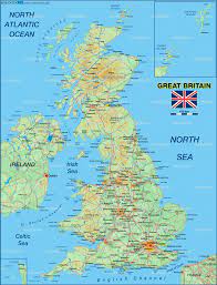 Karte von england große farbe; Karte Von Grossbritannien Land Staat Welt Atlas De