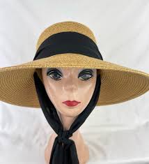 Wheat Color 4 Inch Downturn Brim Straw Hat With Changeable Scarf Trim