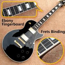 Black And White Ebony Fretboard Best Price Top Quality Lp Custom Shop Black Color Electric Guitar Ebony Fretboard Binding Frets Golden Hardware Freeshipping Electric Guitar Guitar Ebony