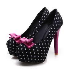 Black And White Polka Dot Heels Womens Faux Leather Polka Dots High Heels Shoes Pink Bow Shoes Pumps Black White Ebay Wedding Shoes Pumps Wedding Shoes Heels Womens Wedding Shoes