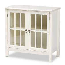 Target/furniture/storage cabinet for kitchen (994)‎. Kendall Wood And Glass Kitchen Cabinet White Baxton Studio Target
