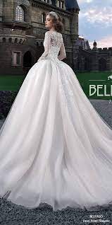 Long sleeve ball gown wedding dress should be comparatively informal, but they could still look like real wedding dresses. Royal Train Muslim Wedding Dress Vintage Lace Long Sleeve Ball Gown Wedding Dress Jollianne 2 My Deer Flowers