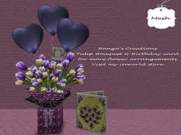 Best way to wish happy birthday with flowers. Second Life Marketplace Tulip Bouquet Bmc5 With A Birthday Card To Someone Special