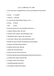 Doc Soal Olimpiade Ips Smp Mayang Rizqy Academia Edu