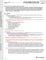 section 08 32 13 sliding aluminum framed glass doors