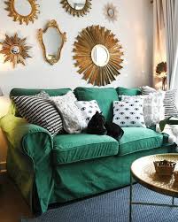 Comfort Works Rouge Emerald Velvet Sofa Slipcovers For Ikea Ektorp Sofa Click To Buy Couch Covers In The Same In 2021 Ektorp Sofa Cover Ikea Ektorp Sofa Green Sofa