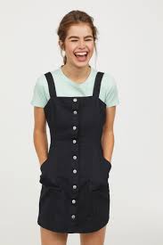 H M Overall Dress Modeled By Lily Jean Harvey Overall Dress Fashion Fashion Clothes Women