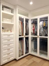 The metal brackets are sunk into the wall at each stud, and the section that protrudes from the wall fits into the shelf itself. Neat Method Closets Closet Ideas Closet Storage Closet Design Beautiful Closets Design Ideas Modern Spaces Moder Closet Designs Open Closet Neat Closet