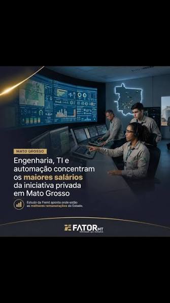 💼 Quer ganhar mais em Mato Grosso? As maiores remunera&ccedil;&otilde;es da iniciativa privada est&atilde;o concentradas nas &aacute;reas de engenharia, tecnologia da informa&ccedil;&atilde;o e automa&ccedil;&atilde;o., 📊 Um levantamento do Observat&oacute;rio da ...