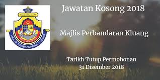 Anda ingin bekerja di sektor kerajaan? Majlis Perbandaran Kluang Jawatan Kosong Mpk 31 Disember 2018 Jobs Malaysia