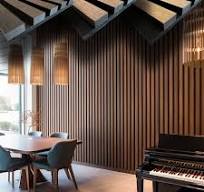 Pannello Lamelli da 1,36mq 22x526x2600mm ACUSTICO in VERO LEGNO di NOCE,  ROVERE e R.THERMO