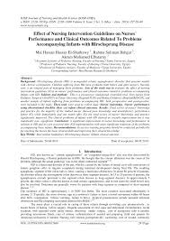 Pdf Effect Of Nursing Intervention Guidelines On Nurses Performance And Clinical Outcomes Related To Problems Accompanying Infants With Hirschsprung Disease