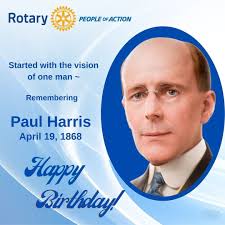 THE FIFTH ROTARIAN Meet Harry Ruggles, he was the fifth Rotarian. Being a  printer, he designed the first Rotary wheel emblem. Ruggles was at the  second meeting of Rotary and Paul Harris