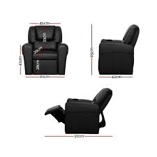 The mcombo big kids recliner chair with cup holders for boys and girls room has two cup holders and four side pockets for small stuff. Childs Recliner Chair Luxury Pu Leather Padding W Drink Holder Black Odfo