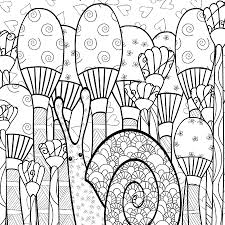 Coloring books for adults have been known for a long time, but a few years ago we experienced a boom with this. Cute Snail Adult Coloring Book Page Snail In Whimsical Garden Fototapete Fototapeten Wilde Wunderlich Ruhe Myloview De