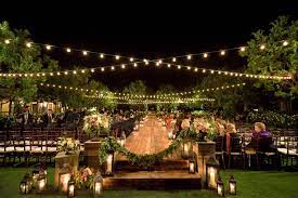 5 Examples Of Nighttime Wedding Ceremony Decor For Inspiration Inside Weddings Beautiful Outdoor Wedding Outdoor Wedding Lighting Garden Weddings Ceremony