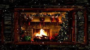 Christmas Fireplace Window Scene With Snow And Crackling Fire Sounds Christmas Fireplace Fireplace Windows Fireplace