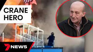 A crane operator has spoken about saving the life of a man trapped on the  roof of a burning building in England. Glenn Edwards came to the rescue  with just moments to