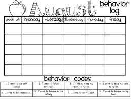 monthly behavior chart for kindergarten behavior chart