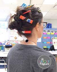 Last Minute Crazy Hair Day Creation For Redribbonweek Of Course This Is Probably What Teacher Crazy Hair Day For Teachers Wacky Hair Wacky Hair Days