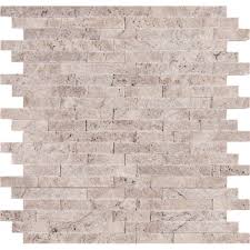 Use to create stunning fireplace accent walls, backsplashes. Msi Part Siltra Sf10mm Msi Silver Split Face 11 81 In X 12 4 In X 10 Mm Matte Travertine Mesh Mounted Mosaic Wall Tile 10 2 Sq Ft Case Tile Home Depot Pro