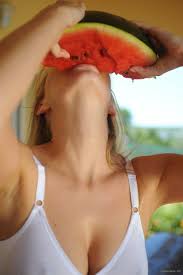 Watermelon is packed with vitamins and minerals like vitamin c and carotenoids. Big Titted Blonde Hayley Marie Coppin Gets Messy While Eating Watermelon