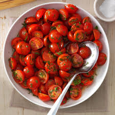 Cherry Tomato Salad Recipe This Recipe Evolved From A Need To Use The Bumper Crops Of Delicious Cherr Cherry Tomato Salad Tomato Recipes Cherry Tomato Recipes