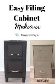 Simply prop the plank between two vertical filing cabinets of the same height, and secure. Easy Filing Cabinet Makeover