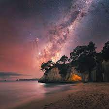 Milky Way Chasers On Instagram Evan Mckay At Cathedral Cove Repost Galactic Kiwi From Facebook Com Groups Milkyw Cathedral Cove Milky Way Wild Weather