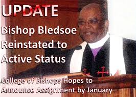 Bishop Bledsoe Returned to Active Status by Judicial Council