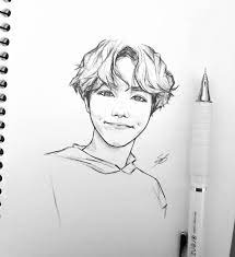 Nikki On Instagram I Didn T Know What To Draw Tonight But Then I Found A Cute Pic Of Hobi On Pinterest And It Fixed E Kpop Drawings Bts Drawings Drawings