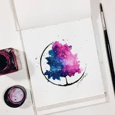 Imagen De Art Draw And Drawings Galaxy Drawings Watercolor Art Galaxy Painting