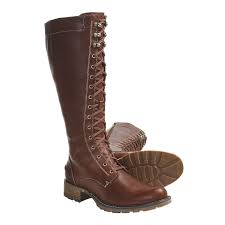 Black And Brown Boots Womens Sebago Saranac Tall Boots Leather Lace Ups For Women In Dark Brown Tall Lace Up Boots Shoes For Leggings Dress Boots Women