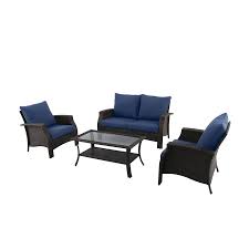 View our full instagram gallery to shop these styles and more. Style Selections 4 Piece Metal Frame Patio Conversation Set With Cushion S Included In The Patio Conversation Sets Department At Lowes Com
