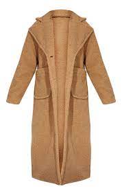 The longer length makes this coat fashion forward but also adds an extra layer of protection when you're out and about. Tall Camel Maxi Borg Coat Tall Prettylittlething Qa