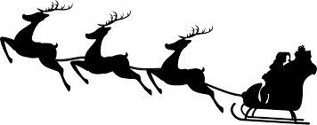 Tampon dessin traineau pere noel sapin neige village paysage. Sticker Noel Pere Noel Sur Son Traineau Tenstickers