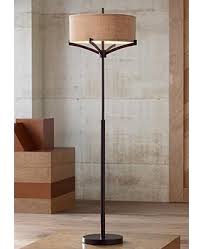 Antique bronze finish with a clear glass drum shade. Industrial Floor Lamps Caged Edison Bulb Floor Lamp Designs Lamps Plus