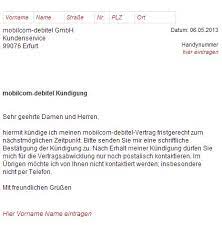 Handyvertrag o2 kündigen vorlage pdf luxus. Mobilcom Debitel Kundigungsschreiben Handyvertrag