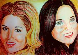 نورا وبوسى my drawings art painting