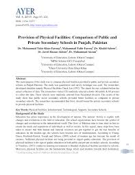 Salary of education graduate in pakistan. Pdf Provision Of Physical Facilities Comparison Of Public And Private Secondary Schools In Punjab Pakistan