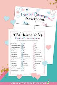 Hoping to be a #girlmom or #girldad? Old Wives Tale Trivia Baby Shower Gender Reveal Party Game Playdates To Parties