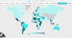 Imagine a map for just everton and liverpool. Maps Mania The Global Map Of Football Fandom