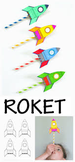 Okul Oncesi Pipetle Roket Yapimi Sanat Etkinligi Kid Science Elisi Kosesi Okul Oncesi