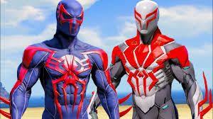 Like the black suit, this 2099 white suit was created by peter parker at parker industries for miguel o' hara. Spider Man 2099 Blue Vs Spider Man 2099 White What If Battle Superheroes Youtube